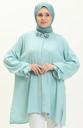 Tunique Chemise Col Pierre 4412-03 Vert Menthe 4412-03