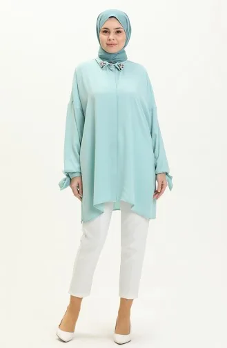 Tunique Chemise Col Pierre 4412-03 Vert Menthe 4412-03