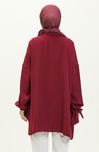 Stone Collar Shirt Tunic 4412-04 Plum 4412-04