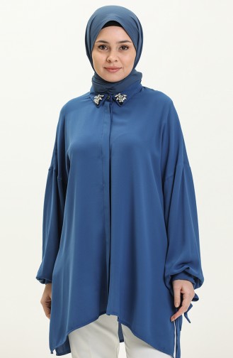 Collar Stone Shirt Tunic 4412-05 İndigo 4412-05