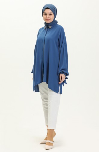 Collar Stone Shirt Tunic 4412-05 İndigo 4412-05