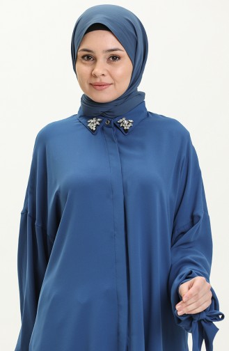 Collar Stone Shirt Tunic 4412-05 İndigo 4412-05