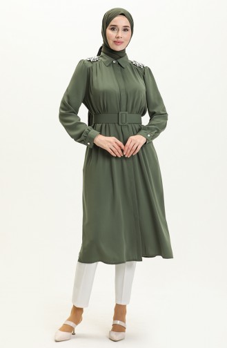Tunique a Ceinture et Col de Pierre 4413-02 Khaki 4413-02