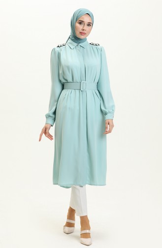 Stone Collar Belted Tunic 4413-04 Mint Green 4413-04