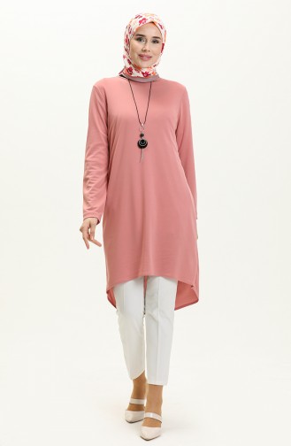 Asymmetrical Necklace Tunic 1680-01 Dusty Rose 1680-01