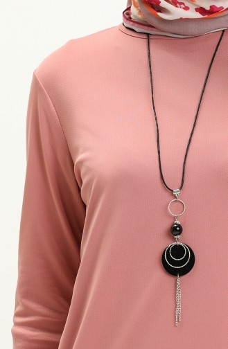 Asymmetrical Necklace Tunic 1680-01 Dusty Rose 1680-01