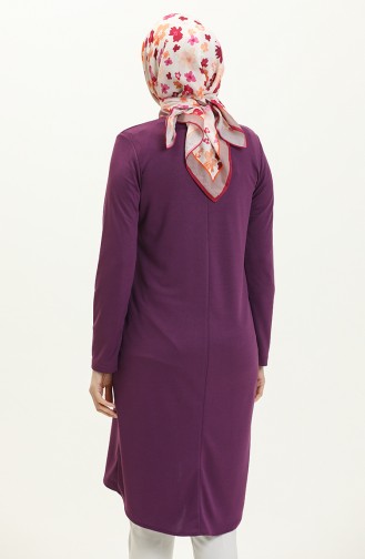 Asymmetrical Necklace Tunic 1680-06 Purple 1680-06