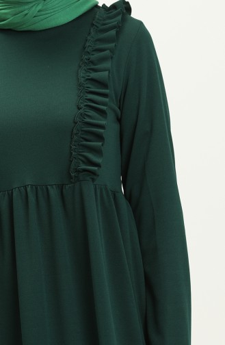 Ruffled Dress 7252-06 Emerald Green 7252-06