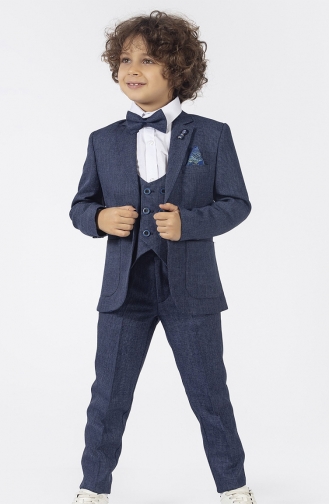 Navy Blue Baby and Children`s Set 2408409410-02
