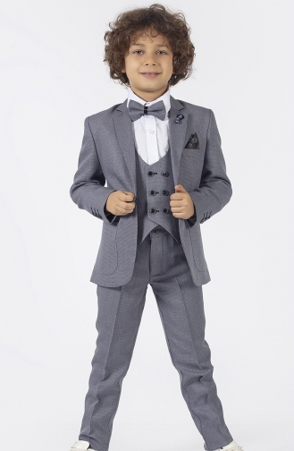 Grau Baby und Kinder Anzüge 2408409410-04