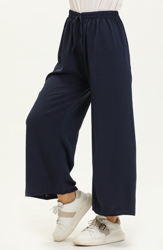 Aerobin Fabric wide Leg Pants 00014-03 Dark Blue 00014-03