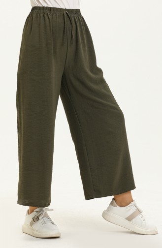 Aerobin Fabric Wide Leg Trousers 00014-04 Khaki 00014-04