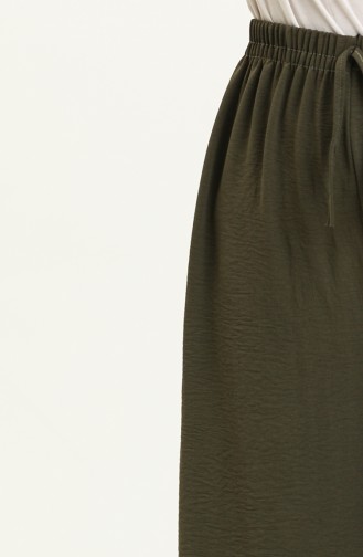 Aerobin Fabric Wide Leg Trousers 00014-04 Khaki 00014-04
