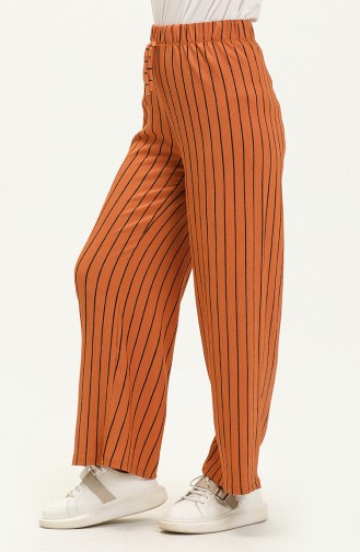 Striped Wide Leg Pants 8588-01 Mustard 8588-01