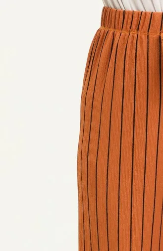 Pantalon Large à Rayures 8588-01 Moutarde 8588-01