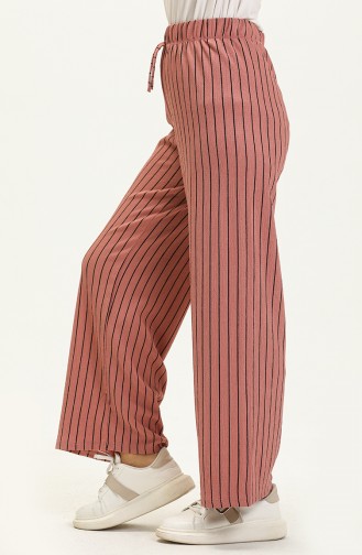 Striped wide Leg Pants 8588-03 Dusty Rose 8588-03