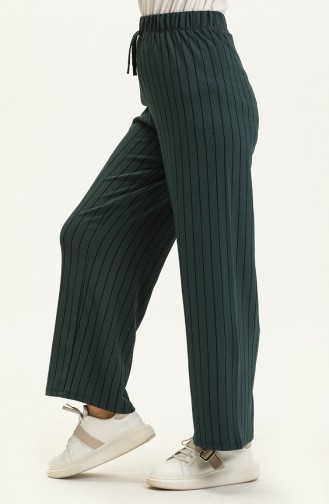 Striped Wide Leg Pants 8588-04 Petrol 8588-04