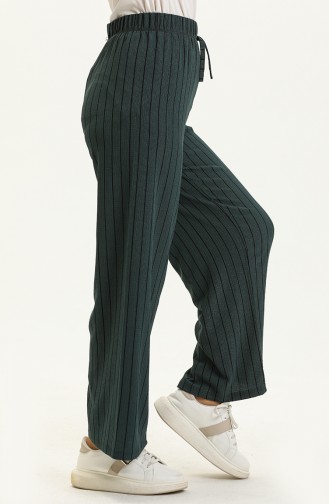 Striped Wide Leg Pants 8588-04 Petrol 8588-04