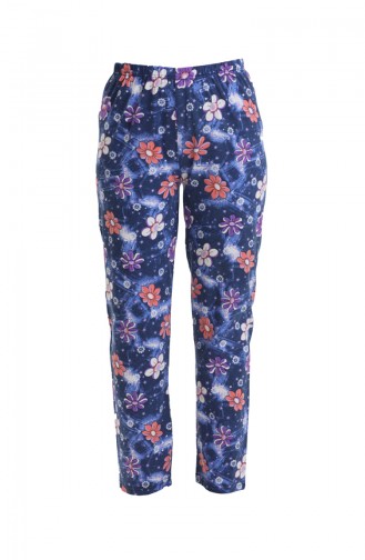 Akbeniz Pyjama Bas En Coton Pour Femme 27391 Bleu Marine 2643.Lacivert