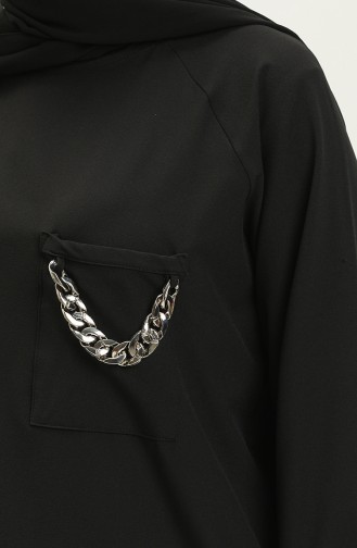 Chain Detail Two Piece Suit C70010-02 Black 70010-02