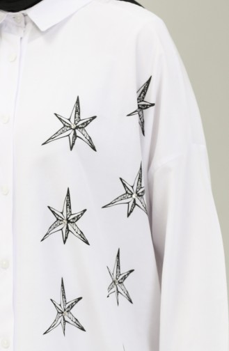 Printed Shirt Tunic 0126-02 white 0126-02