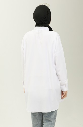 Printed Shirt Tunic 0126-02 white 0126-02