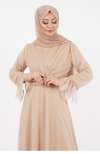 Mink Hijab Evening Dress 14419