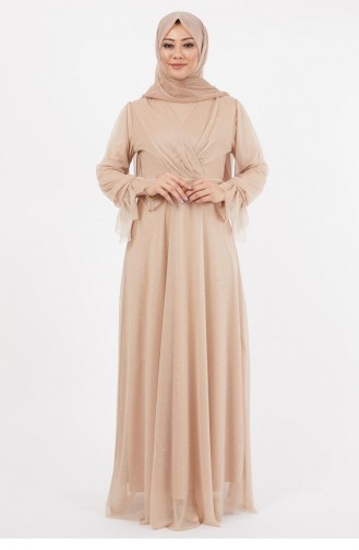 Mink Hijab Evening Dress 14419