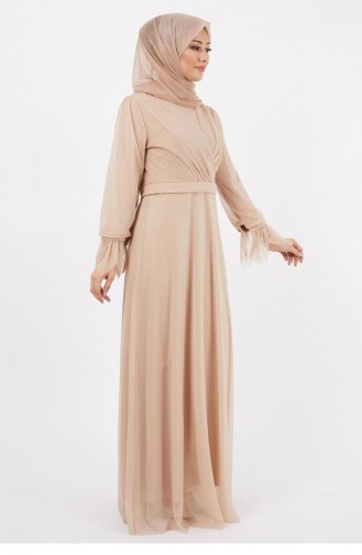 Mink Hijab Evening Dress 14419