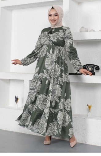 Khaki Hijab Dress 14434