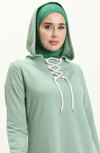 Lace Up Sweatshirt 3030-15 Green 3030-15