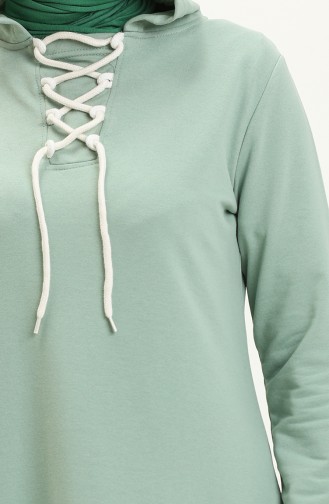 Lace Up Sweatshirt 3030-15 Green 3030-15