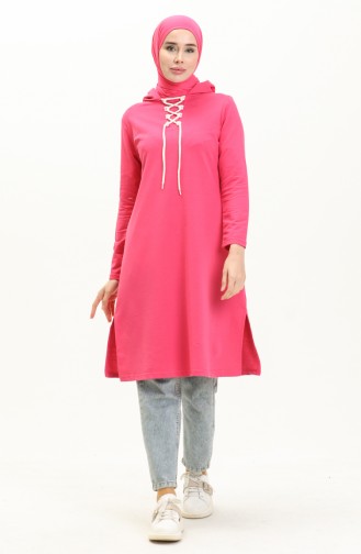 Lace Up Sweatshirt 3030-13 Fuchsia 3030-13