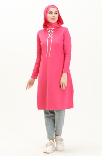 Lace Up Sweatshirt 3030-13 Fuchsia 3030-13