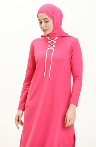 Lace Up Sweatshirt 3030-13 Fuchsia 3030-13