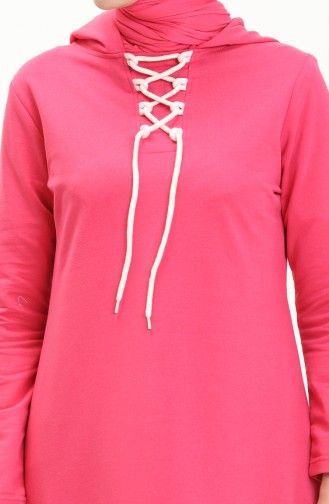 Lace Up Sweatshirt 3030-13 Fuchsia 3030-13