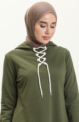 Lace-Up Sweatshirt 3030-05 Khaki 3030-05
