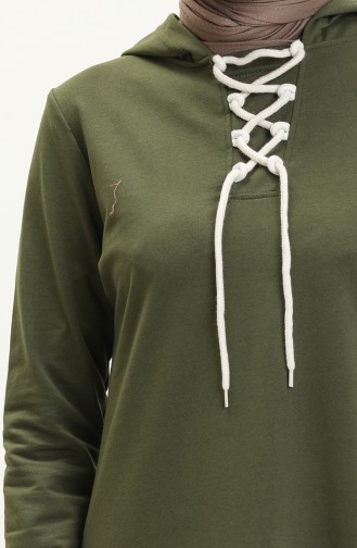 Lace-Up Sweatshirt 3030-05 Khaki 3030-05