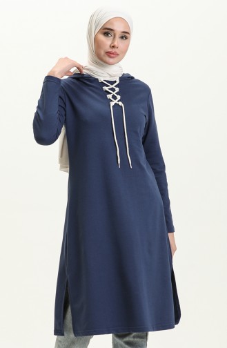 Lace-up Sweatshirt 3030-11 Indigo 3030-11