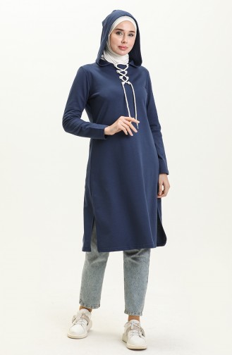 Lace-up Sweatshirt 3030-11 Indigo 3030-11