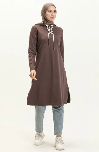 Sweatshirt mit Schnürung 3030-03 Braun 3030-03