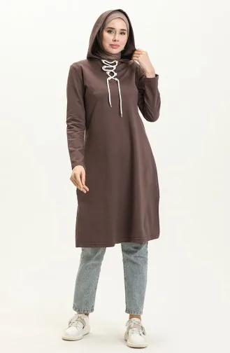 Sweatshirt mit Schnürung 3030-03 Braun 3030-03