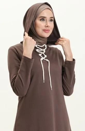Sweatshirt mit Schnürung 3030-03 Braun 3030-03