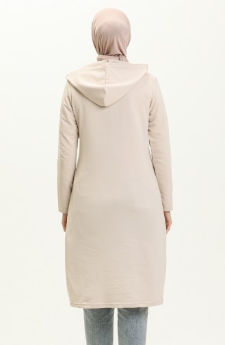 Bağcıklı Sweatshirt 3030-14 Kemik