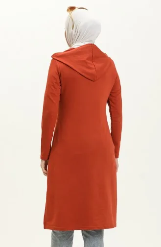 Bağcıklı Sweatshirt 3030-12 Kiremit