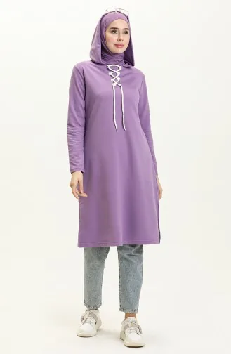 Sweatshirt mit Schnürung 3030-17 Flieder 3030-17