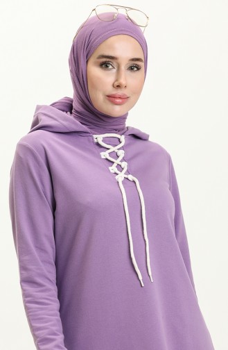 Lace Up Sweatshirt 3030-17 Mauve 3030-17