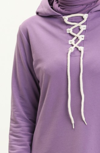 Lace Up Sweatshirt 3030-17 Mauve 3030-17