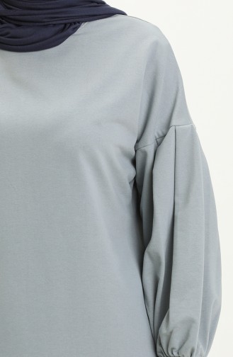 Lange Tunika mit Ballonärmeln 3031-08 Schimmel Blau 3031-08