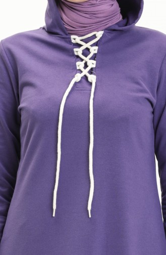 Lace Up Sweatshirt 3030-06 Purple 3030-06